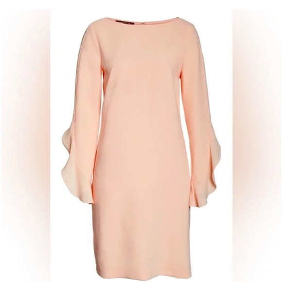 LAFAYETTE 148 NEW YORK XL Emory Finesse Crepe Shift Dress in Peach - Picture 2 of 10